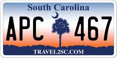 SC license plate APC467