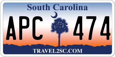 SC license plate APC474