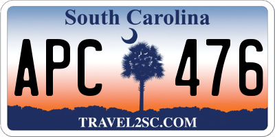 SC license plate APC476