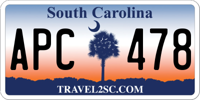 SC license plate APC478
