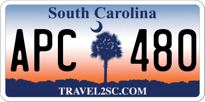 SC license plate APC480