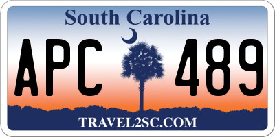 SC license plate APC489