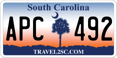 SC license plate APC492