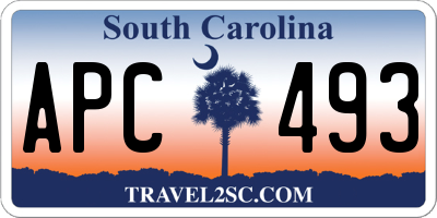 SC license plate APC493