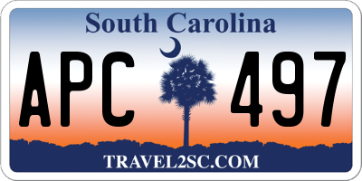 SC license plate APC497