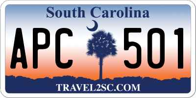 SC license plate APC501