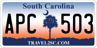 SC license plate APC503