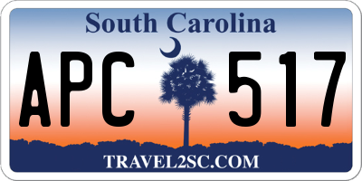 SC license plate APC517