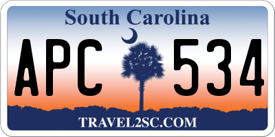 SC license plate APC534
