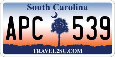 SC license plate APC539