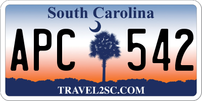 SC license plate APC542