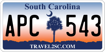 SC license plate APC543