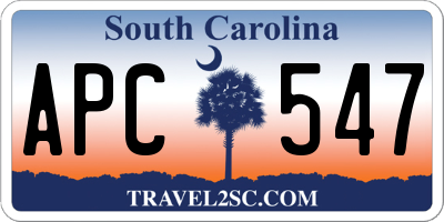 SC license plate APC547