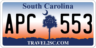 SC license plate APC553