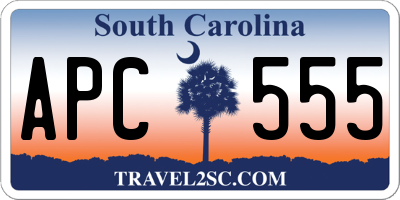 SC license plate APC555