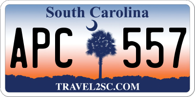 SC license plate APC557