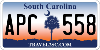SC license plate APC558