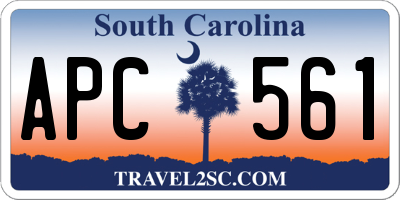 SC license plate APC561