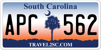 SC license plate APC562