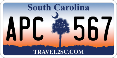SC license plate APC567