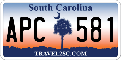 SC license plate APC581