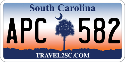 SC license plate APC582