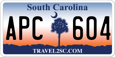 SC license plate APC604