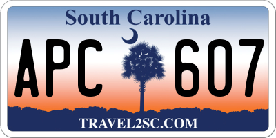 SC license plate APC607