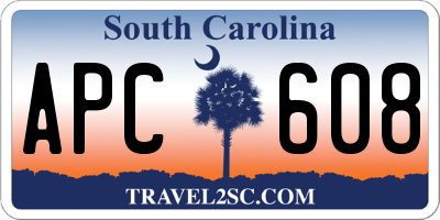 SC license plate APC608