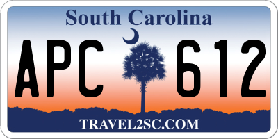 SC license plate APC612