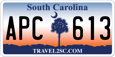 SC license plate APC613