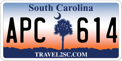 SC license plate APC614