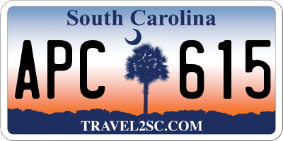 SC license plate APC615