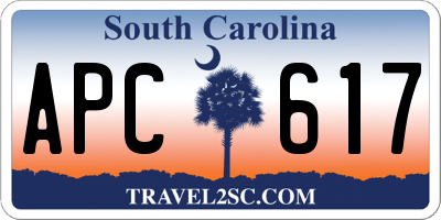 SC license plate APC617