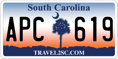 SC license plate APC619