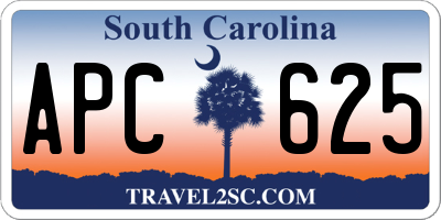SC license plate APC625