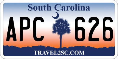 SC license plate APC626