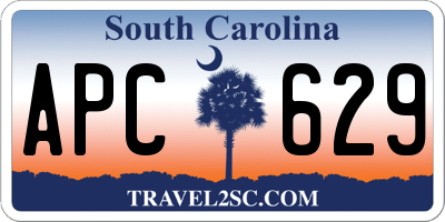 SC license plate APC629