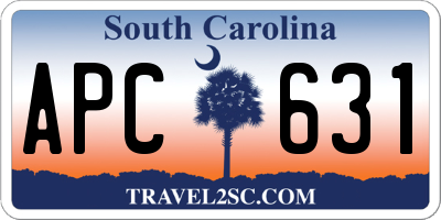 SC license plate APC631