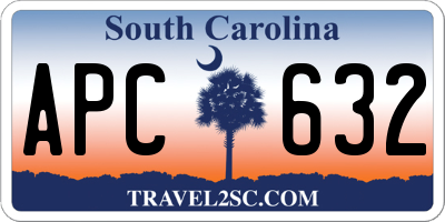 SC license plate APC632