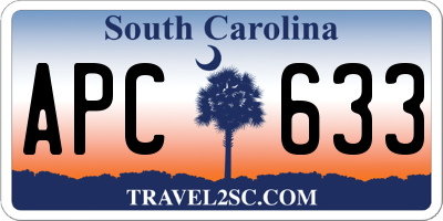 SC license plate APC633