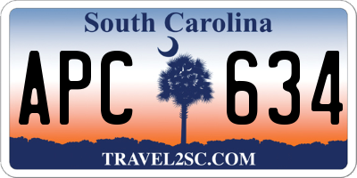 SC license plate APC634
