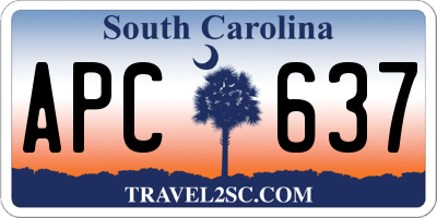 SC license plate APC637