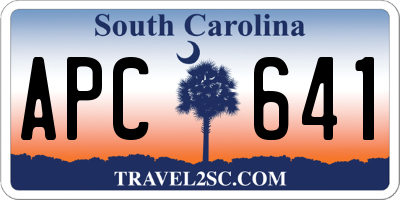 SC license plate APC641