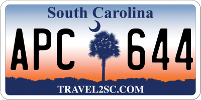 SC license plate APC644