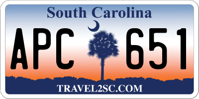 SC license plate APC651