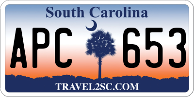 SC license plate APC653