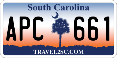 SC license plate APC661