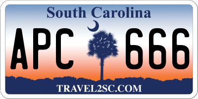 SC license plate APC666