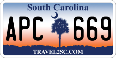 SC license plate APC669